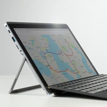 laptop showing routing map