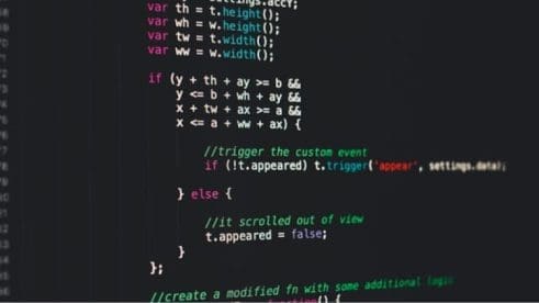 code on computer screen