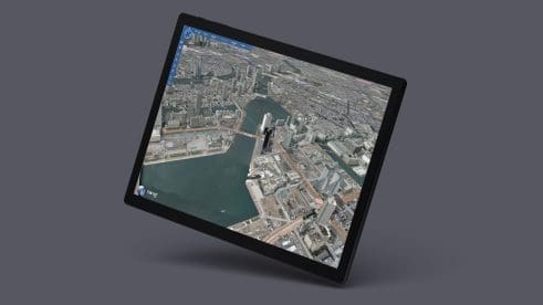 tablet with 3d maps
